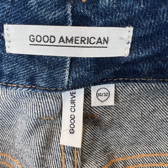 NWT Good American Good Curve Denim Jeans Flared Medium Wash Size 14/32 - Picture 5 of 11